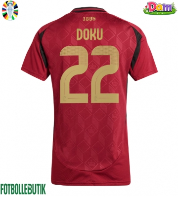 Belgien Jeremy Doku #22 Hemmatröja Kvinnor EM 2024 Kortärmad